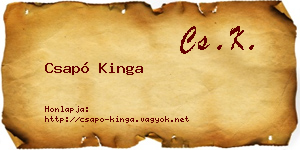 Csapó Kinga névjegykártya